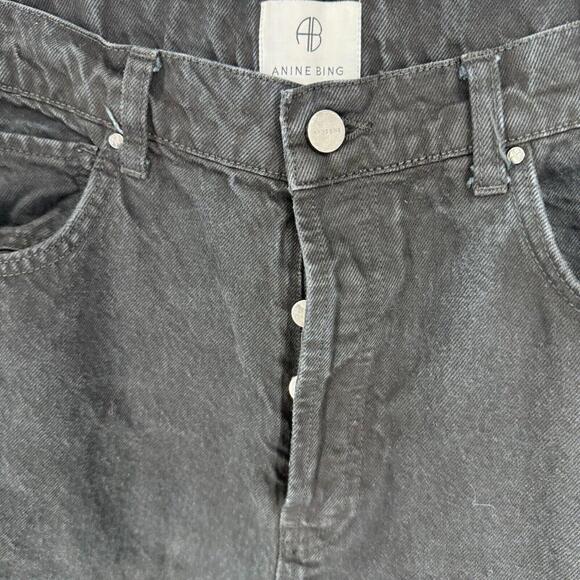 Anine Bing jeans womens 32 black sonya high rise slim denim minimalist rigid - Picture 3 of 10